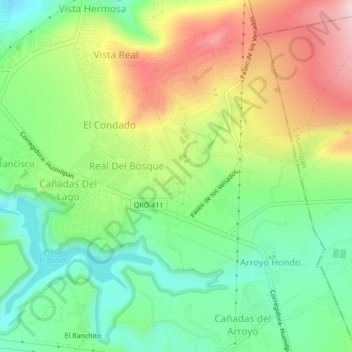 Topografische Karte El Progreso (Las Trojas), Höhe, Relief