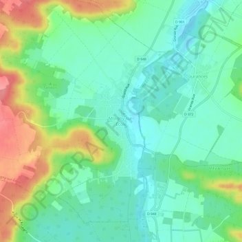 Topografische Karte Moigny-sur-École, Höhe, Relief