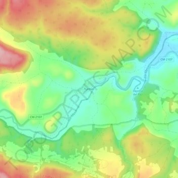 Topografische Karte Turmiel, Höhe, Relief