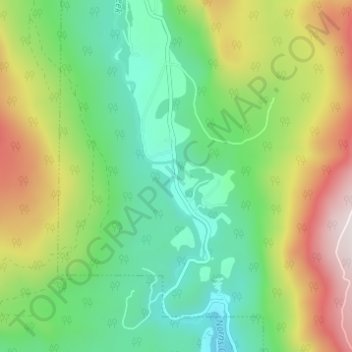 Topografische Karte Gibson Creek, Höhe, Relief