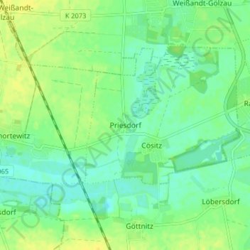 Topografische Karte Priesdorf, Höhe, Relief