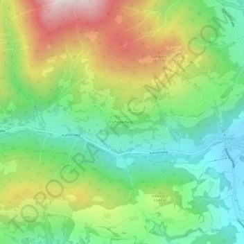 Topografische Karte Schöderberg, Höhe, Relief