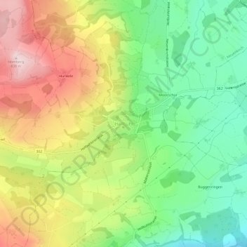Topografische Karte Hellbühl, Höhe, Relief