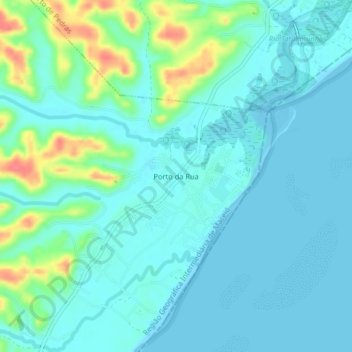 Topografische Karte Porto da Rua, Höhe, Relief