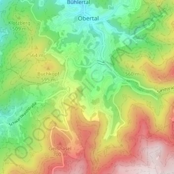 Topografische Karte Steckenhalt, Höhe, Relief
