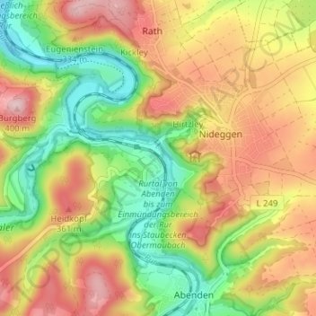Topografische Karte Brück, Höhe, Relief