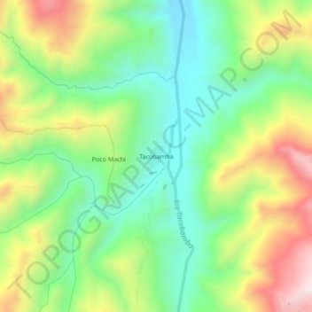 Topografische Karte Tacobamba, Höhe, Relief