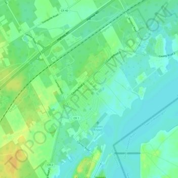 Topografische Karte Iroquois, Höhe, Relief