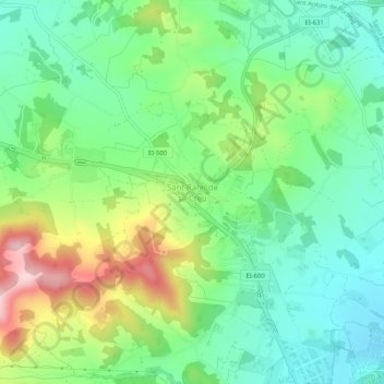 Topografische Karte San Rafael, Höhe, Relief