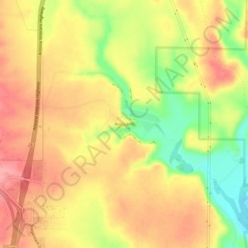 Topografische Karte Arcosanti, Höhe, Relief
