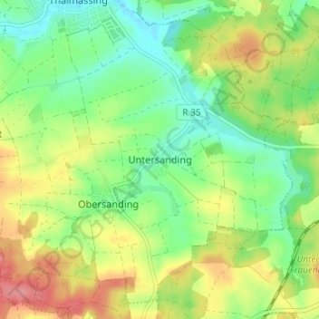 Topografische Karte Untersanding, Höhe, Relief