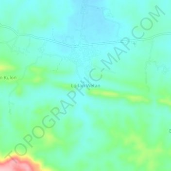 Topografische Karte Lodan Wetan, Höhe, Relief