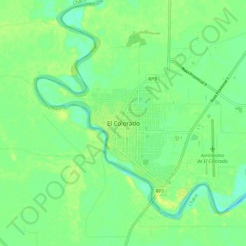 Topografische Karte El Colorado, Höhe, Relief