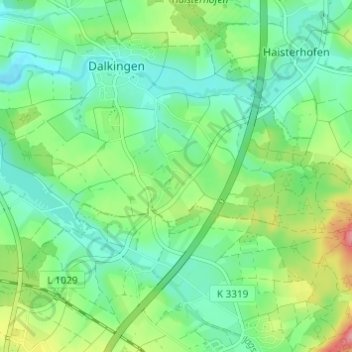 Topografische Karte Weiler, Höhe, Relief