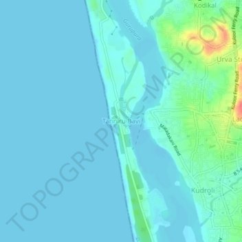 Topografische Karte Tanniru Bavi, Höhe, Relief