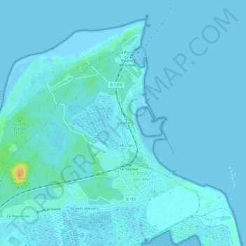 Topografische Karte Le Pastin, Höhe, Relief