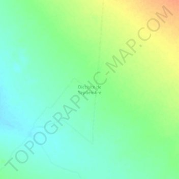 Topografische Karte Diecisite de Septiembre, Höhe, Relief