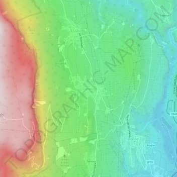 Topografische Karte Cunevo, Höhe, Relief