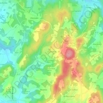 Topografische Karte La Churlerie, Höhe, Relief
