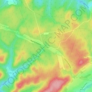 Topografische Karte La Tranchée de Docelles, Höhe, Relief