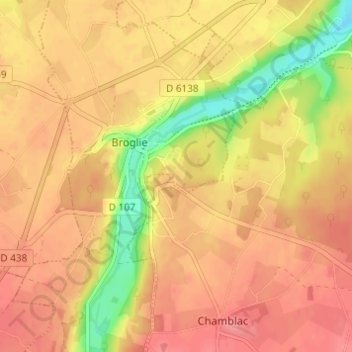Topografische Karte L'Arboussière, Höhe, Relief