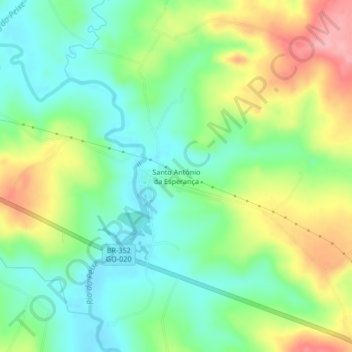 Topografische Karte Santo Antônio da Esperança, Höhe, Relief