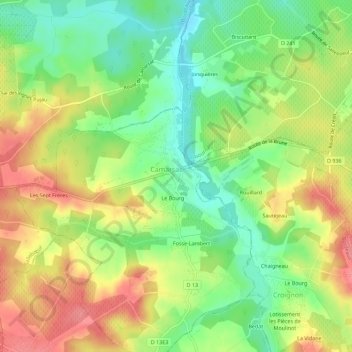 Topografische Karte Pichon, Höhe, Relief