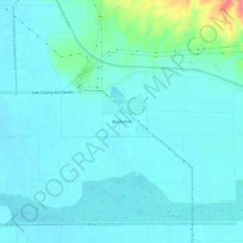 Topografische Karte Buckshot, Höhe, Relief