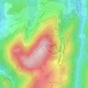 Topografische Karte Stüppel, Höhe, Relief