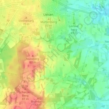 Topografische Karte Höcklenkamp, Höhe, Relief
