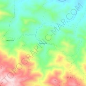 Topografische Karte Castañuelos, Höhe, Relief