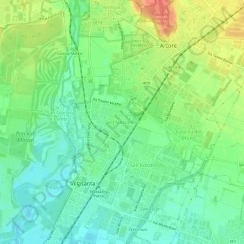 Topografische Karte Sant'Alessandro, Höhe, Relief