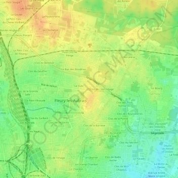 Topografische Karte Clos des Fosses, Höhe, Relief