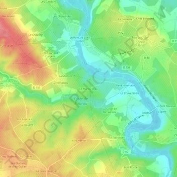 Topografische Karte Le Marquizeau, Höhe, Relief