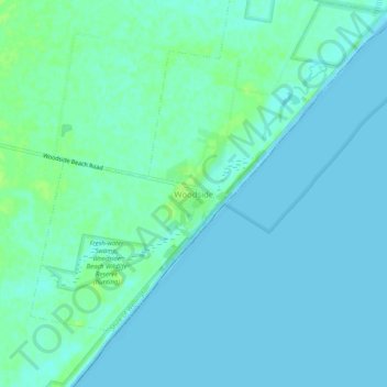 Topografische Karte Woodside, Höhe, Relief