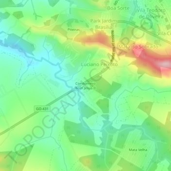 Topografische Karte Condominio Bom Jesus II, Höhe, Relief