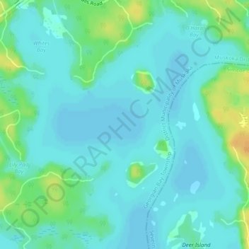 Topografische Karte Gloucester Pool, Höhe, Relief