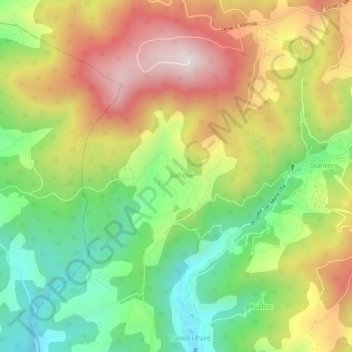 Topografische Karte Rahovë, Höhe, Relief