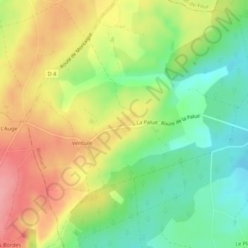 Topografische Karte Les Bernards, Höhe, Relief