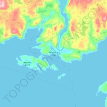 Topografische Karte Rencontre East, Höhe, Relief