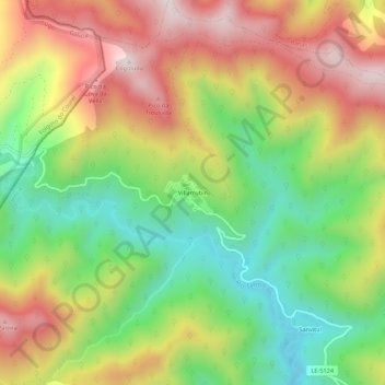 Topografische Karte Villarrubín, Höhe, Relief