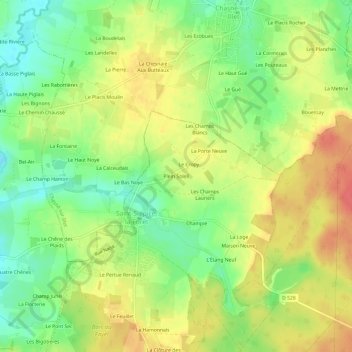 Topografische Karte Plein Soleil, Höhe, Relief