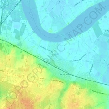 Topografische Karte Cavernes, Höhe, Relief
