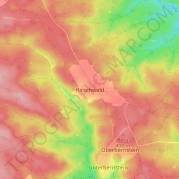 Topografische Karte Hirschwald, Höhe, Relief