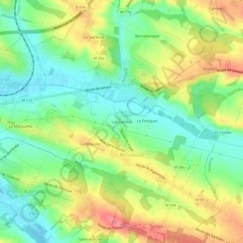 Topografische Karte Las Landos, Höhe, Relief