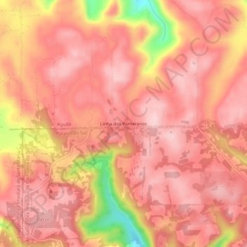 Topografische Karte Linha dos Pomeranos, Höhe, Relief