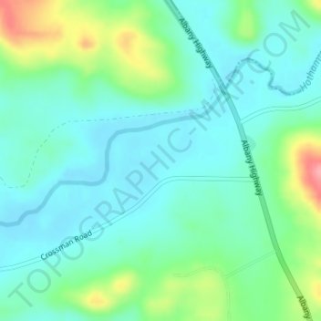 Topografische Karte Crossman, Höhe, Relief