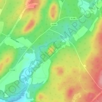 Topografische Karte Virsehatt, Höhe, Relief