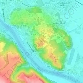 Topografische Karte Karlshöhe, Höhe, Relief