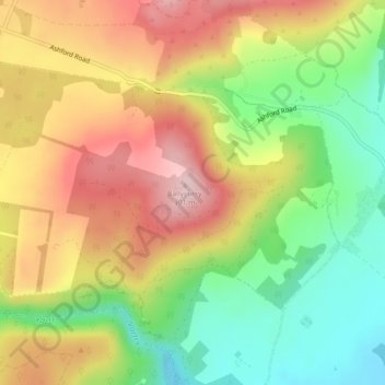 Topografische Karte Ballycurry, Höhe, Relief